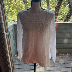 JCrew 100% linen blouse with delicate details